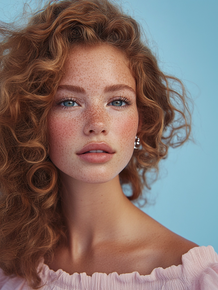 nevin_concept_A_model_with_freckles_and_curly_hair_against_a__1f982f52-9963-44ef-83e3-9d34d11f97e3_3